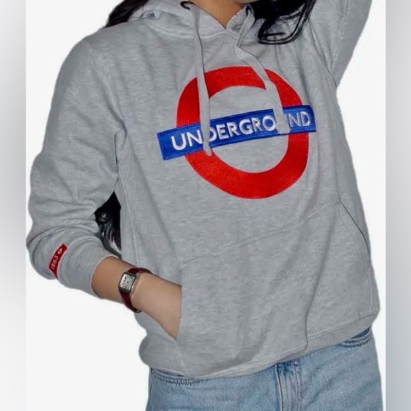 Official London Underground Hoodie with Roundel Logo size S Tube Map in Hood - Picture 1 of 15